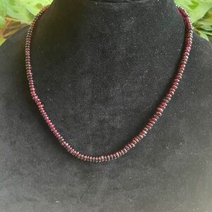 Red Garnet Rondelle 6MM Beaded Strand 20”.  NWT